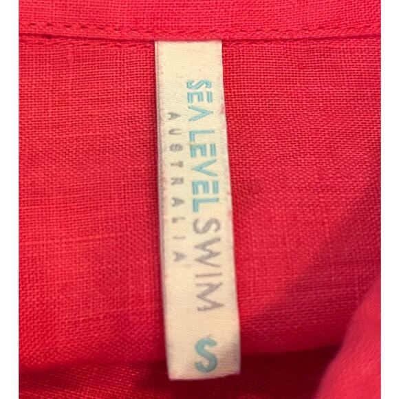 Sea Level Swim Australia Women's Size Small Choral Swim Suit Cover Up 100% Linen - Picture 2 of 7